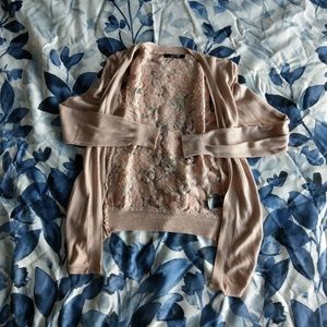 Papaya Lace Cardigan Open Front